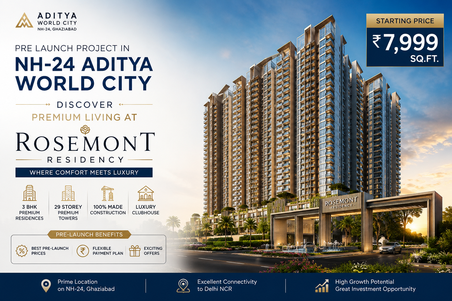 Pre Launch Project in NH 24 Aditya World City