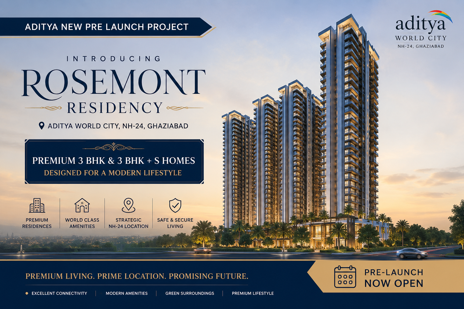 Aditya world city pre launch rosemont residency
